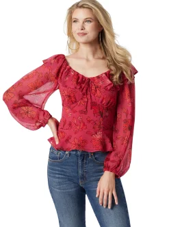 Jessica Simpson Aki Blouse In Outlines Blossoms< Tops & Tees