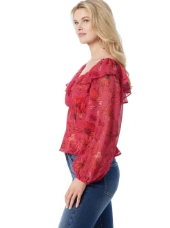 Jessica Simpson Aki Blouse In Outlines Blossoms< Tops & Tees