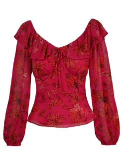 Jessica Simpson Aki Blouse In Outlines Blossoms< Tops & Tees