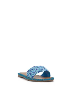 Jessica Simpson Bibiani Beaded Sandal In Blue< Flats|Sandals
