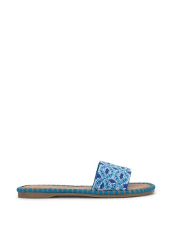Jessica Simpson Bibiani Beaded Sandal In Blue< Flats|Sandals
