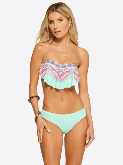 Jessica Simpson In Rio Handkerchief Bandeau In Cool Multi< Swim|Two Piece Swim