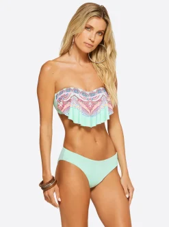 Jessica Simpson In Rio Handkerchief Bandeau In Cool Multi< Swim|Two Piece Swim