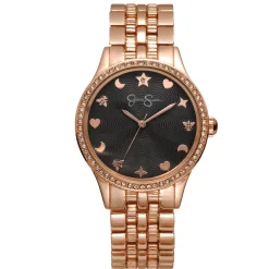 Jessica Simpson Crystal Motif Dial Bracelet Watch In Tone< Watches