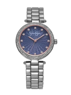Jessica Simpson Crystal Textured Dial Bracelet Watch In Tone< Watches
