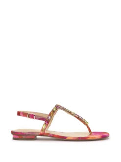 Jessica Simpson Dehna Embellished Sandal In Red Combo< Flats|Sandals