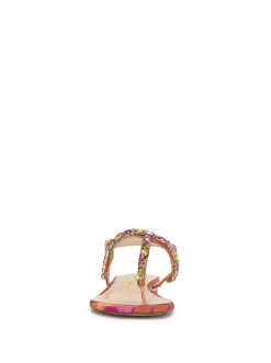 Jessica Simpson Dehna Embellished Sandal In Red Combo< Flats|Sandals