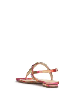 Jessica Simpson Dehna Embellished Sandal In Red Combo< Flats|Sandals