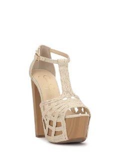 Jessica Simpson Delei T-Strap Platform Sandal In White< Platforms|Sandals