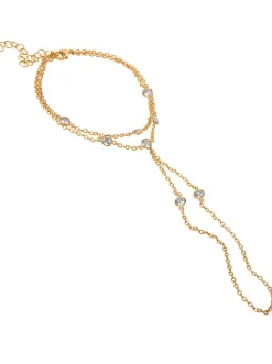 Jessica Simpson Demi Fine Hand Chain In Jeweled Gold< Bracelets