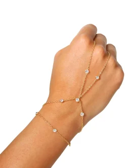 Jessica Simpson Demi Fine Hand Chain In Jeweled Gold< Bracelets