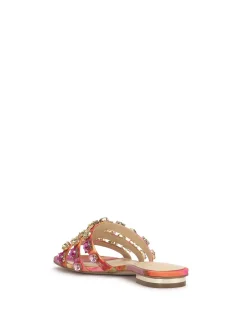 Jessica Simpson Detta Sandal In Red Combo< Flats|Sandals