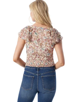 Jessica Simpson Dixie Cropped Blouse In < Tops & Tees