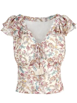 Jessica Simpson Dixie Cropped Blouse In < Tops & Tees
