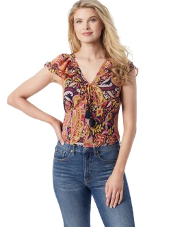 Jessica Simpson Dixie Cropped Blouse In < Tops & Tees