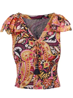 Jessica Simpson Dixie Cropped Blouse In < Tops & Tees