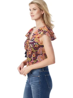 Jessica Simpson Dixie Cropped Blouse In < Tops & Tees