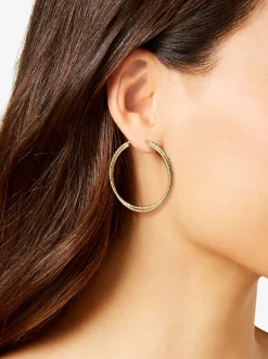 Jessica Simpson Double Hoop Faceted Earrings< Earrings