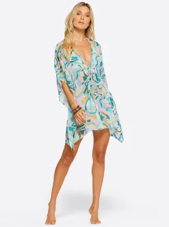 Jessica Simpson Cover Up In Blue Multi< Swim|Cover Ups