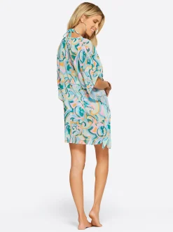 Jessica Simpson Cover Up In Blue Multi< Swim|Cover Ups