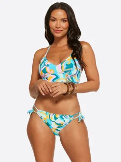 Jessica Simpson Cropped Cami In Blue Multi< Swim|Two Piece Swim
