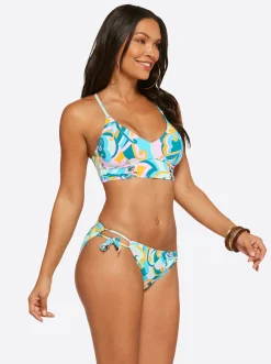 Jessica Simpson Cropped Cami In Blue Multi< Swim|Two Piece Swim