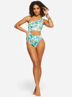 Jessica Simpson One Piece In Blue Multi< Swim|One Piece Swim