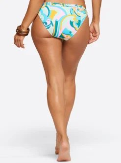 Jessica Simpson String Side Hipster In Blue Multi< Swim|Two Piece Swim