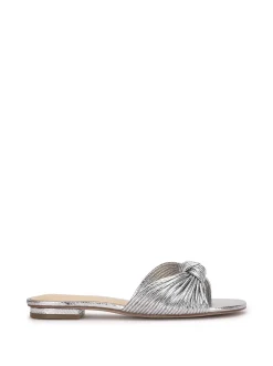 Jessica Simpson Dydra Knotted Flat Sandal In Silver< Flats|Sandals