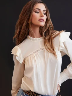 Jessica Simpson Elsiana Ruffle Top In < Tops & Tees