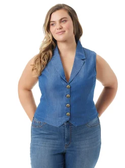 Jessica Simpson Embla Vest In < Denim|Tops & Tees