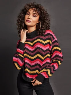 Jessica Simpson Farai Sweater In Striped Multi< Tops & Tees|Sweaters