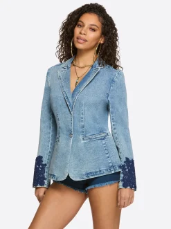 Jessica Simpson Fitted Blazer In Reflection< Denim|Jackets, Blazers & Kimonos