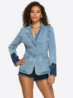 Jessica Simpson Fitted Blazer In Reflection< Denim|Jackets, Blazers & Kimonos