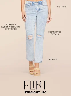 Jessica Simpson Flirt High Rise Straight Crop In < Denim