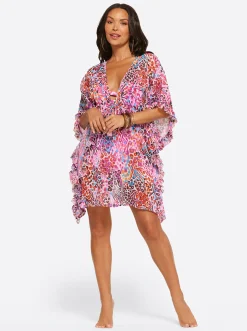 Jessica Simpson Cover Up In Pink Multi< Swim|Cover Ups
