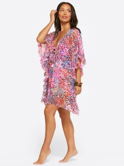 Jessica Simpson Cover Up In Pink Multi< Swim|Cover Ups