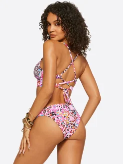 Jessica Simpson French Exit Cropped Cami In Pink Multi< Swim|Two Piece Swim