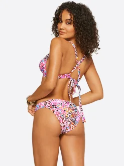 Jessica Simpson Full Support Triangle Bra In Pink Multi< Swim|Two Piece Swim