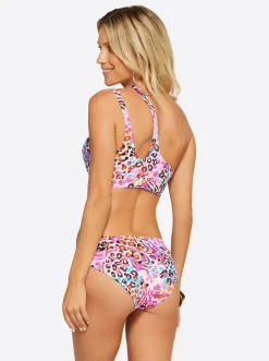 Jessica Simpson One Shoulder Top In Pink Multi< Swim|Two Piece Swim