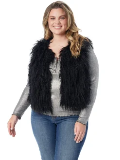 Jessica Simpson Fur Vest In < Tops & Tees