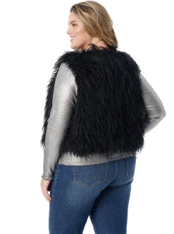 Jessica Simpson Fur Vest In < Tops & Tees