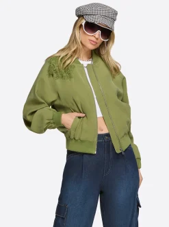 Jessica Simpson Fynn Bomber Jacket In < Jackets, Blazers & Kimonos|Sweaters