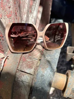 Jessica Simpson Geometric Metal Temple Sunglasses In < Sunglasses