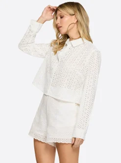 Jessica Simpson Giana Button Up Shirt In < Sets|Tops & Tees