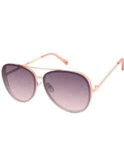 Jessica Simpson Glam Aviator Pilot Sunglasses In & Rose< Sunglasses