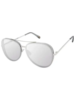 Jessica Simpson Glam Aviator Pilot Sunglasses In & Grey< Sunglasses