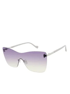 Jessica Simpson Glamorous Frameless Shield Sunglasses In Silver & Grey< Sunglasses