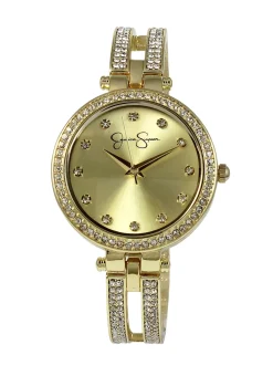 Jessica Simpson Tone Crystal Double Arm Bangle Watch< Watches