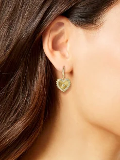 Jessica Simpson Heart Drop Earrings< Earrings